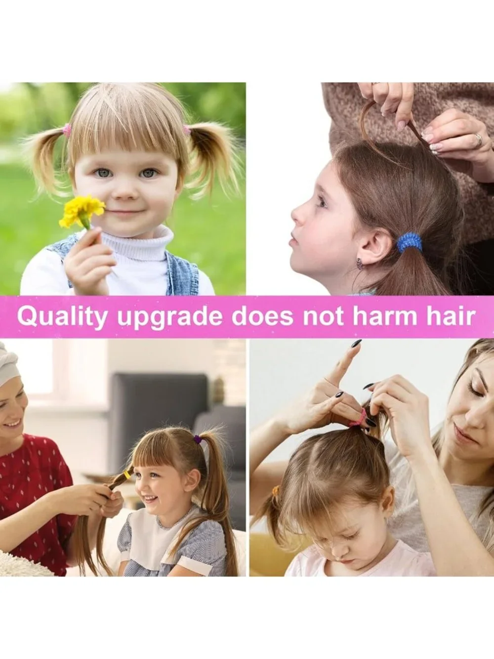 350 PCS Multicolor Soft Cotton Hair Ties - Seamless Hair Bands for All Styles